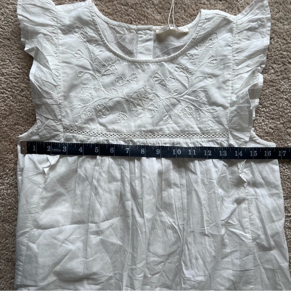 Zara White Embroidered Sleeveless Nightgown with Ruffles XS - Picture 6 of 7